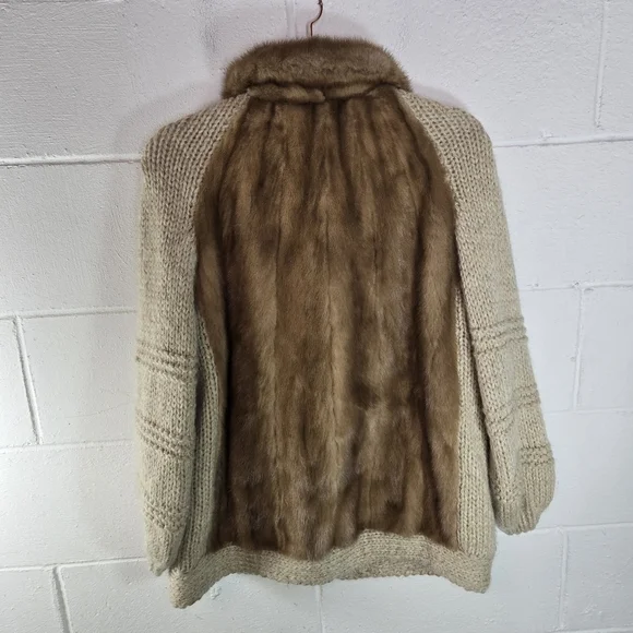 Vtg 70s  Mink Front Sweater Jacket Albert Furs - Picture 13 of 13